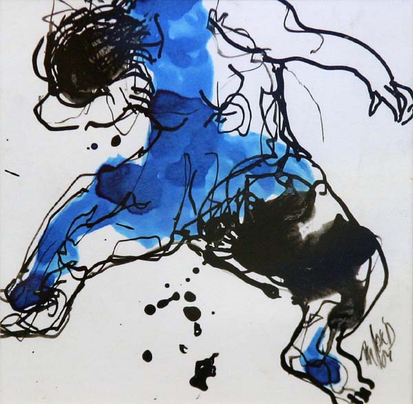 Mustat kyyneleet  <br>tussi paperille, 2004