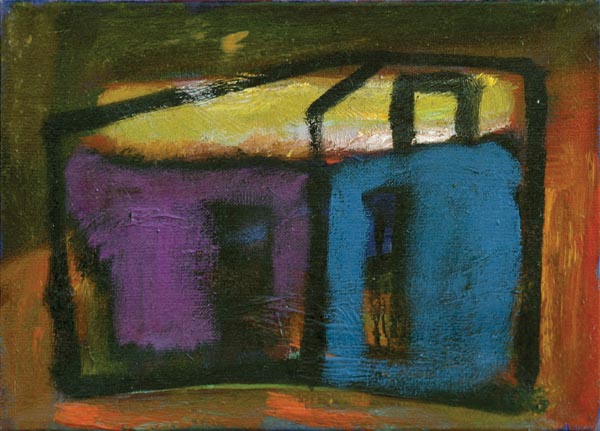 Sininen talo  <br>öljy 2006, 35 x 26 cm