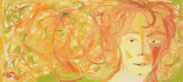 Hyvällä tuulella  <br>öljy kankaalle 2006, 	25 x 55 cm