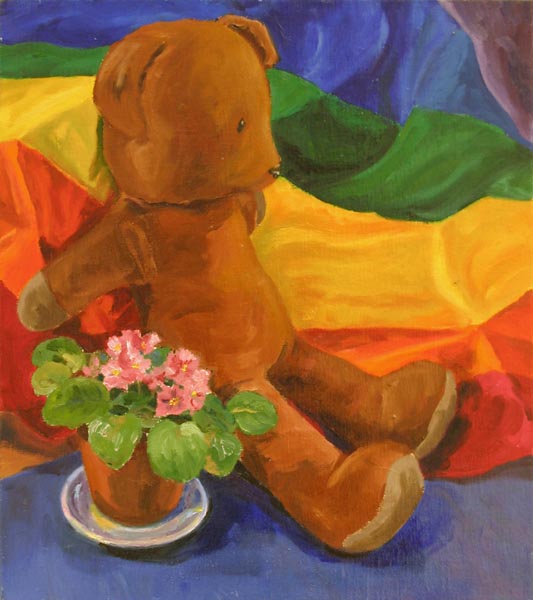 Kaikissa väreissä  <br>öljy kankaalle, 2005  46 x 53 cm