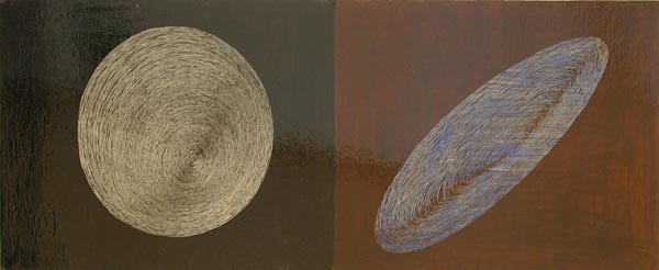Diptyykki  <br>öljy ja akryyli pahville, 	2005