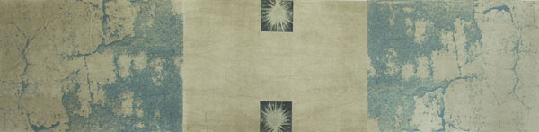 Kukkiva aavikko  <br>polymeerigravyyri, pehmeäpohjaetsaus	 20 X 84 cm, 2005