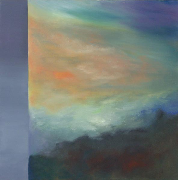Auringonlasku  <br>öljy 2007, 		90 x 90 cm