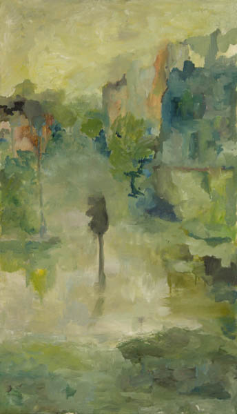 Keltainen taivas  <br>	öljy 2008, 65 x 110 cm	