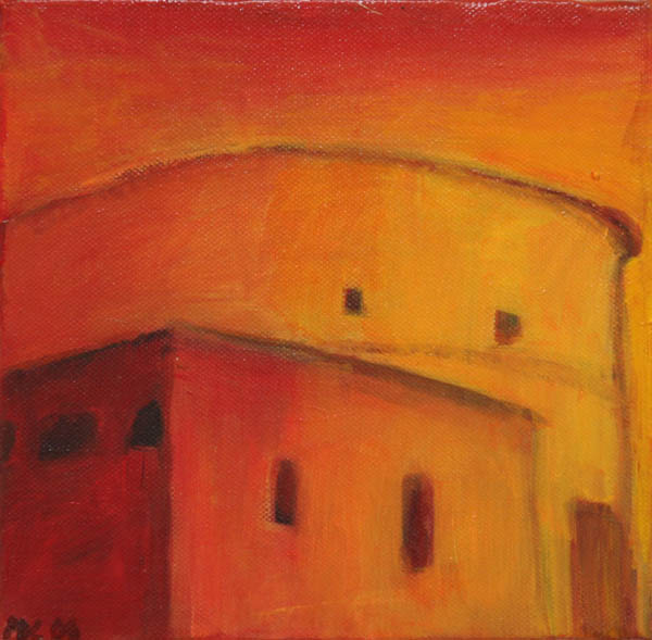 Ilta Roomassa 2  <br>öljy 2009, 	20 x 20 cm