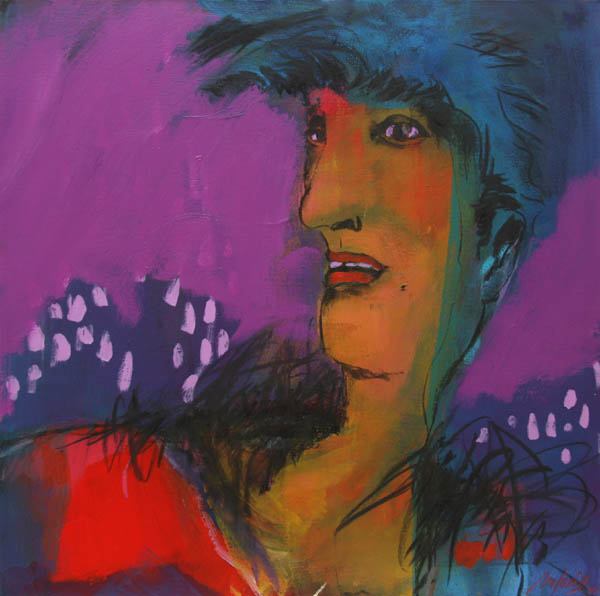 Olen tässä  <br>akryyli ja hiili, 2008