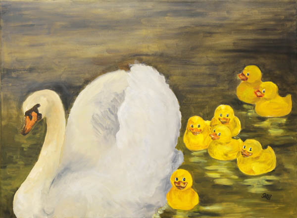 Rumat ankanpoikaset  <br>öljy 2012