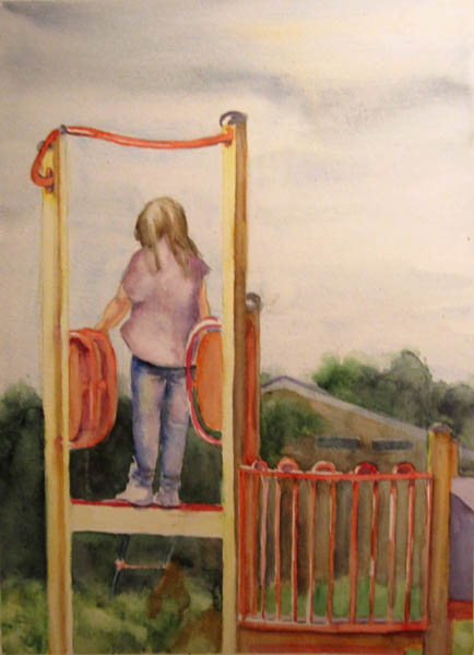 Yksin  <br>akvarelli 2012